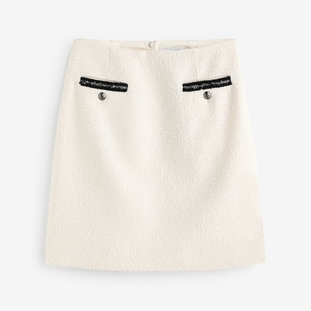 L.K.Bennett Charlie Tweed Recycled
Cotton Trim Mini Skirt Sz6 Old Money Luxury